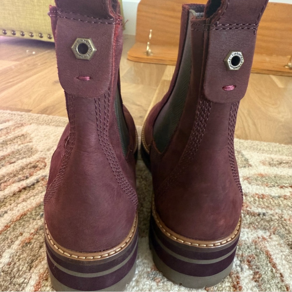 Timberland Maroon Leather Chelsea Boots - Picture 4 of 6